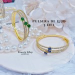 pulseras oro chino con pedreria 17&