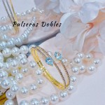 pulseras oro chino con pedreria 17&