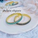 pulseras oro chino con pedreria 17&