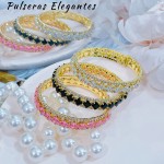 pulseras oro chino con pedreria 17&