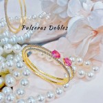 pulseras oro chino con pedreria 17&