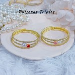 pulseras oro chino con pedreria 17&