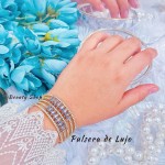 pulseras oro chino con pedreria 5 en 1 (17&)