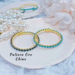 pulsera con piedras ajustable 14.5&