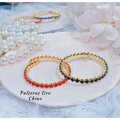 pulsera con piedras ajustable 14.5&
