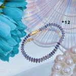 pulsera broche oro chino con piedras 14.5&