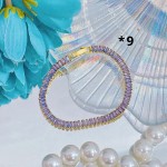 pulsera broche oro chino con piedras 14.5&