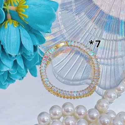 pulsera broche oro chino con piedras 14.5&