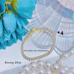 pulsera broche oro chino con piedras 14.5&