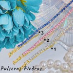 pulsera broche oro chino con piedras 14.5&