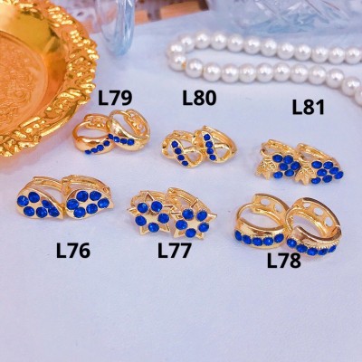 #L Zarcillos piedras pequeño oro chino 0.7$ (&3.8）