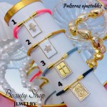 pulsera hilo color con dijes 12.5&