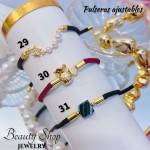 pulsera hilo color con dijes 12.5&