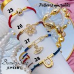 pulsera hilo color con dijes 12.5&