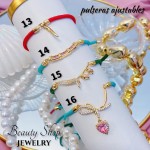 pulsera hilo color con dijes 12.5&