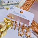 set zarcillo acero 16&
