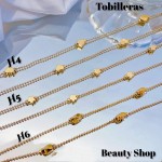 #H tobillera oro chino con perlas 8.5&