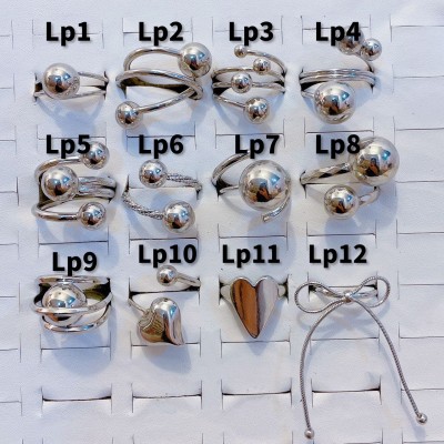 #L anillos tipos chunky oro chino plateado 9.50&