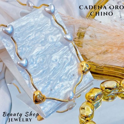 cadena Balin con dije corazon oro chino 18.50&