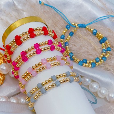 pulsera doble cuadro ajustable 13.50&