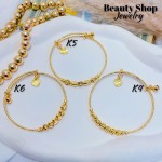 #k Pulseras ajustables Oro Chino con Balín cascabel 8.50&&