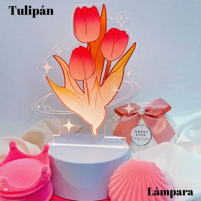 lampara sanrio-tulipan y torta cumpleanos