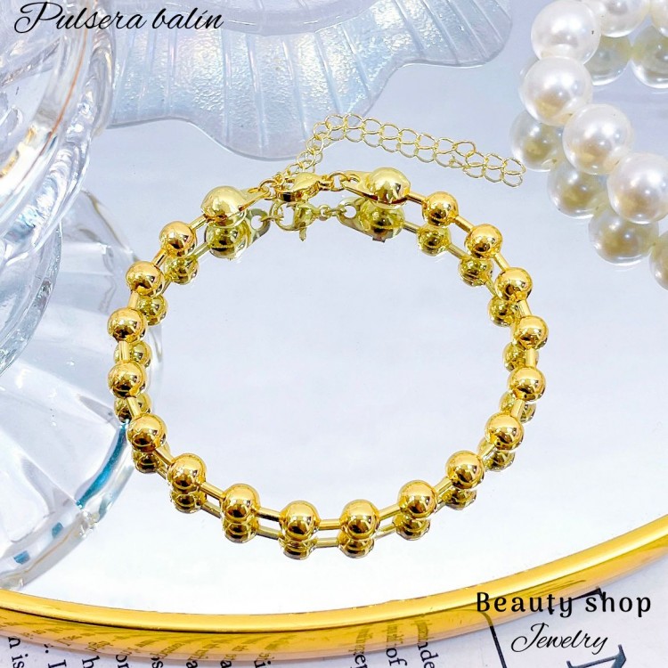 pulsera balin oro chino sencilla pulsera balin oro chino sencilla