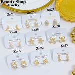 #xn zarcillo lujos con pedreria oro chino