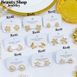 #xn zarcillo lujos con pedreria oro chino