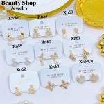 #xn zarcillo lujos con pedreria oro chino