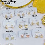 #xn zarcillo lujos con pedreria oro chino