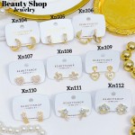 #xn zarcillo lujos con pedreria oro chino