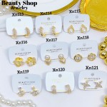 #xn zarcillo lujos con pedreria oro chino