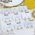 #xn zarcillo lujos con pedreria oro chino