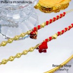 pulsera Gucci con dije corazon rojo