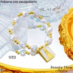 #uz pulsera perla con dije scapulario #uz pulsera perla con dije scapulario