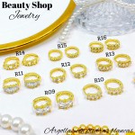 #R Argolla piedras blanco (&5) precio Neto 