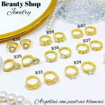 #R Argolla piedras blanco (&5) precio Neto 