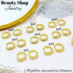 #R Argolla piedras blanco (&5) precio Neto 