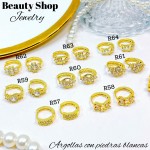 #R Argolla piedras blanco (&5) precio Neto 