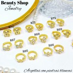 #R Argolla piedras blanco (&5) precio Neto 