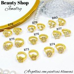 #R Argolla piedras blanco (&5) precio Neto 