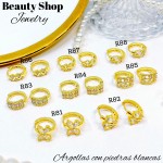 #R Argolla piedras blanco (&5) precio Neto 