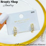 #R Argolla piedras blanco (&5) precio Neto 