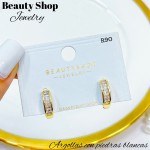 #R Argolla piedras blanco (&5) precio Neto 