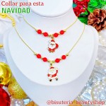cadena Navideños con perla rojo