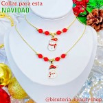 cadena Navideños con perla rojo