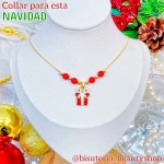 cadena Navideños con perla rojo