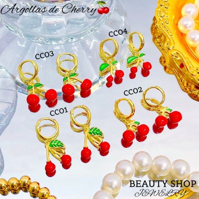 argolla cereza oro chino 18k （&10）