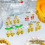 #ct zarcillo cereza oro chino18k 11& #ct zarcillo cereza oro chino18k 11&